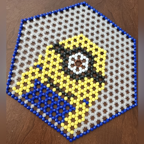 Hand Crafted Accents Minion Beaded Doily 8mm Faceted Beads Hexagon Decor Accent Poshmark